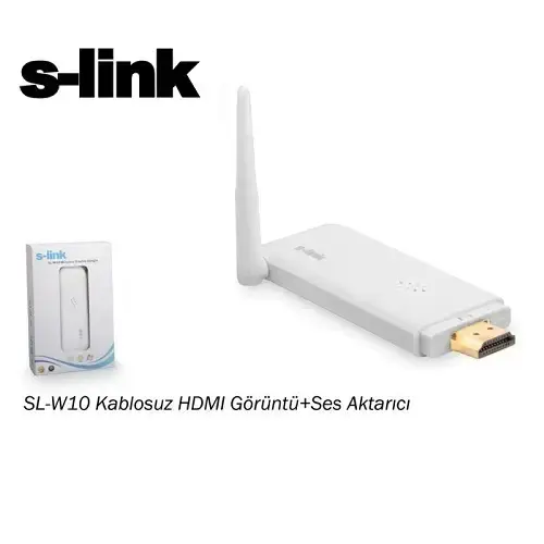 S-Link SL-W10 Kablosuz HDMI Görüntü+Ses Aktarıcı