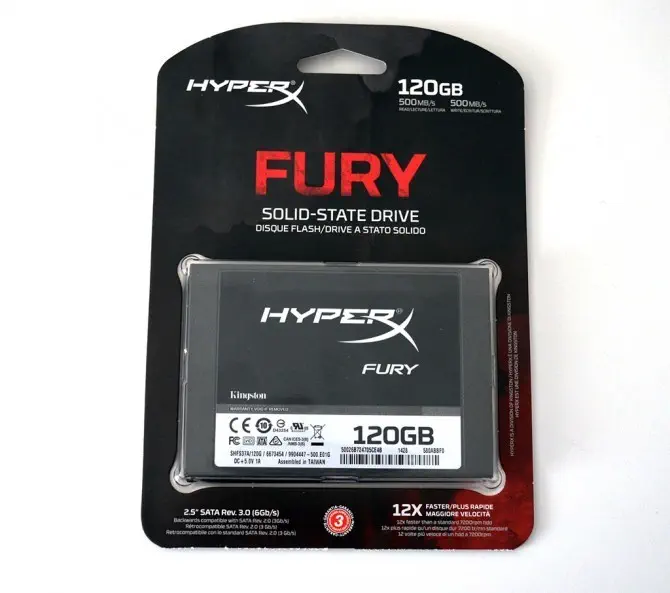 Kingston Hyperx Fury 120 GB 500/500MBs SSD Disk - SHFS37A/120G