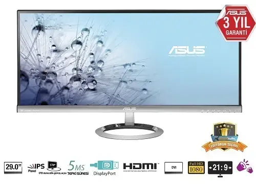 Asus MX299Q 29″ 5ms (HDMI/MHL+DisplayPort+Dual-link Dvi-D) AH-IPS Panaromik Full HD LED Monitör