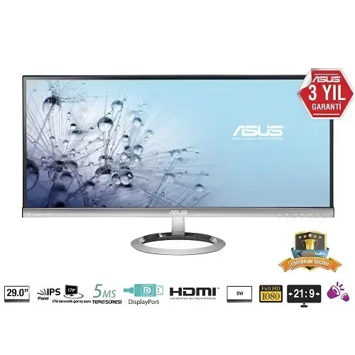 Asus MX299Q 29″ 5ms (HDMI/MHL+DisplayPort+Dual-link Dvi-D) AH-IPS Panaromik Full HD LED Monitör