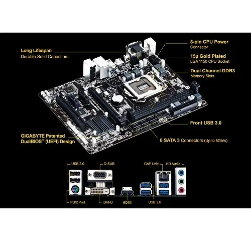 Gigabyte H97M-HD3 H97 DDR3 1150p Anakart