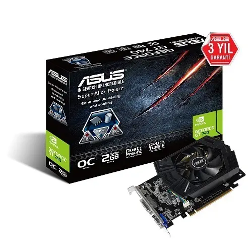 Asus GT740 OC 2GB 128Bit DDR5 DVI/HDMI Ekran Kartı