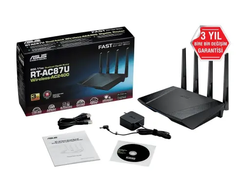 Asus RT-AC87U Çift Bant Kablosuz-AC2400 Gigabit Router