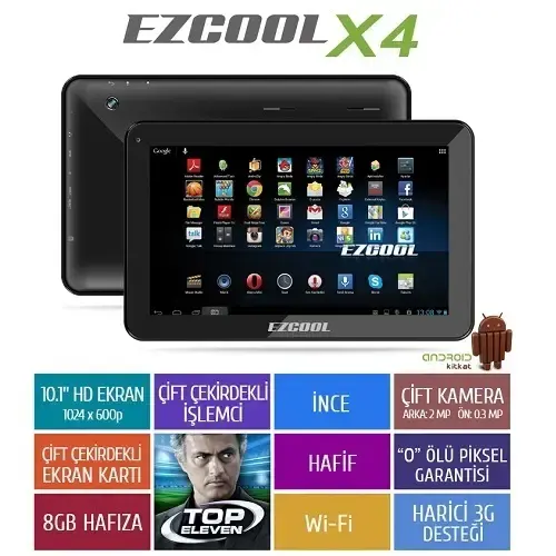 Ezcool X4 8GB Dual Core 10.1″ HD Siyah Tablet 