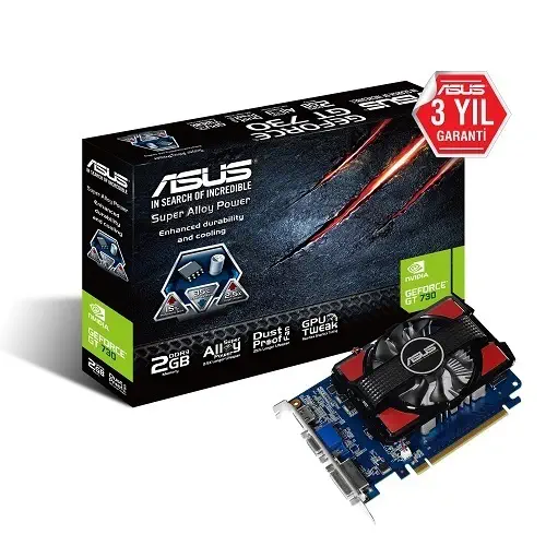 Asus Nvidia GeForce GT 730 2GB 128Bit DDR3 (DX11) PCI-E 2.0 Ekran Kartı (GT730-2GD3)