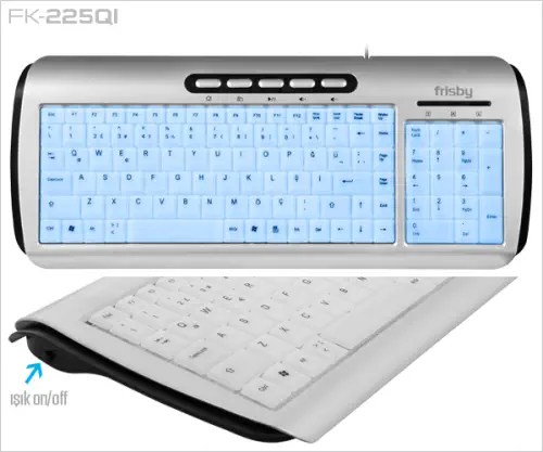 Frisby FK-220QI Kablolu M.M. Slim Klavye (Neon Işıklı)