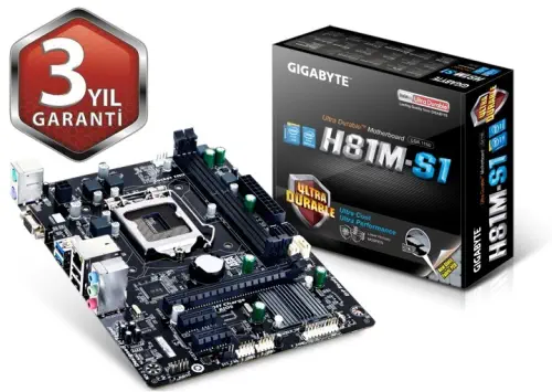 Gigabyte GA-H81M-S1 Intel H81 Soket 1151 DDR3 1600MHz mATX Anakart