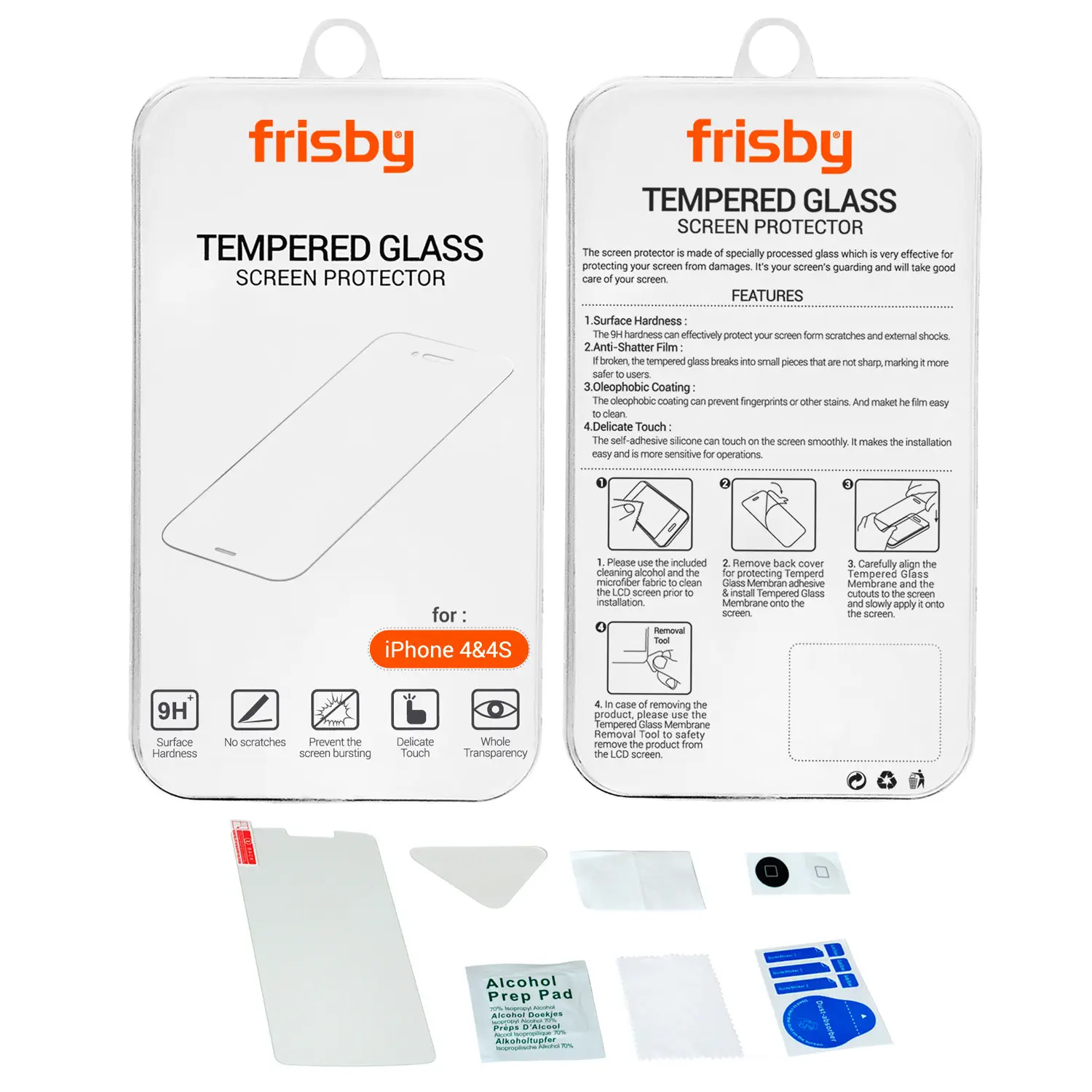 Frisby Ftg-IP7040 IPhone 4/4S Tempered Glass 