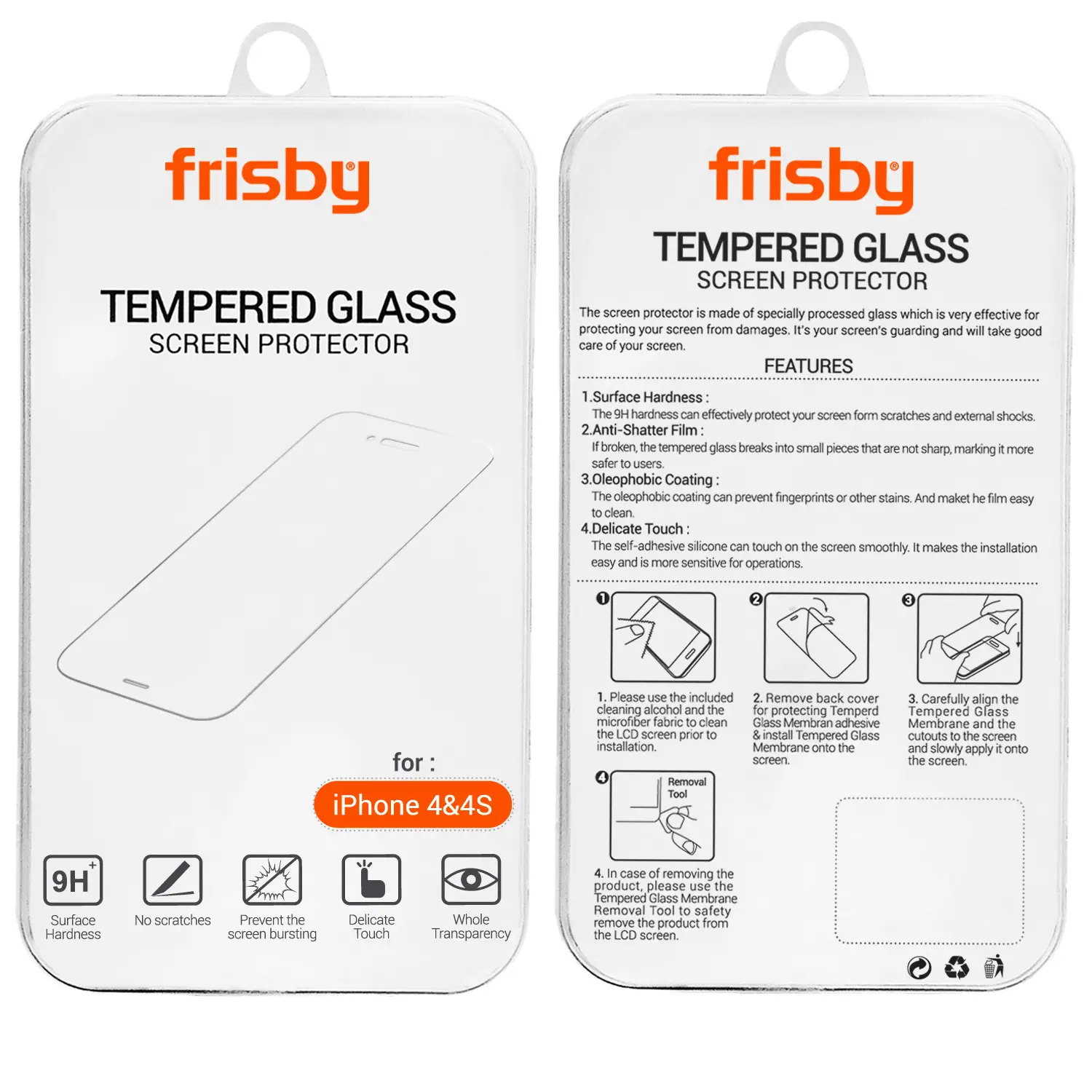 Frisby Ftg-IP7040 IPhone 4/4S Tempered Glass 