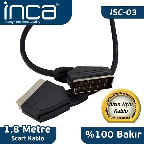 Inca ISC-03 Bakır Scart Kablo 1,8M