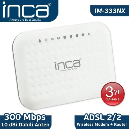 Inca IM-333NX 300Mbps Adsl2/2 Wireless Modem + Router