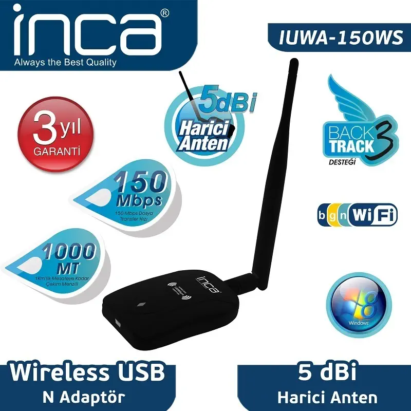 Inca IUWA-150WS Wireless Usb N Adaptör