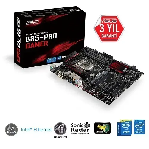 Asus B85-PRO GAMER Lga S+V+Glan+ Hdmı1150p 16x Anakart