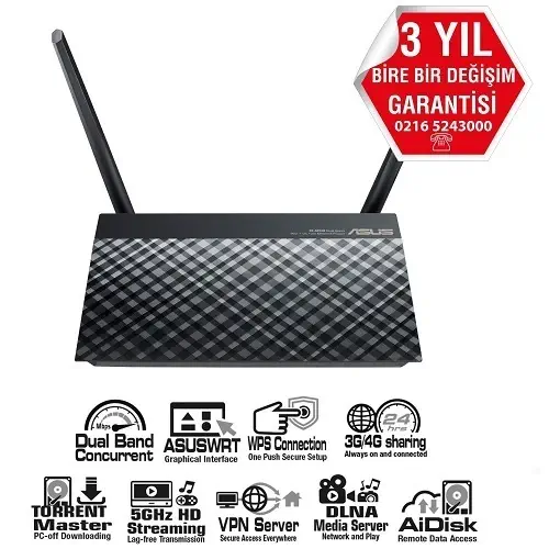 Asus RT-AC51U 300+433Mbps Kablosuz 3G Router