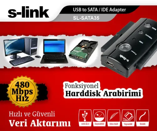 S-link SL-SATA35 USB 2.0 to SATA+IDE Kablo