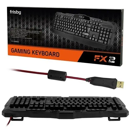Frisby FK-G406QU FX-2 Pro Arka Aydınlatmalı USB Multimedya Kablolu Siyah Gaming Klavye