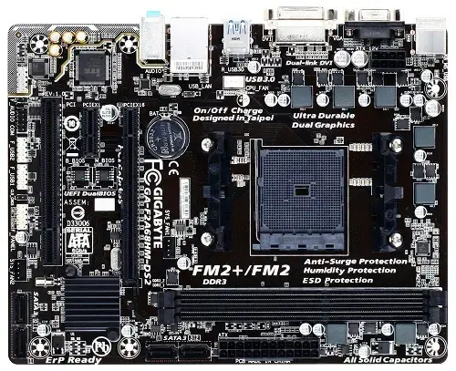 Gigabyte F2A68HM-DS2 AMD A68H Soket FM2+ DDR3 2400MHz (OC) mATX Anakart