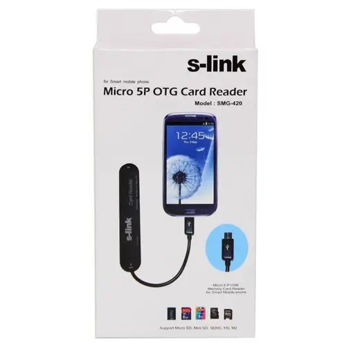 S-link SMG-420 USB Micro 5P to USB Hub + Kart Okuyucu