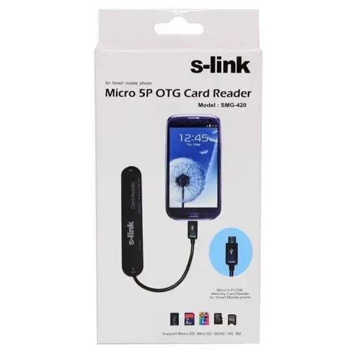 S-link SMG-420 USB Micro 5P to USB Hub + Kart Okuyucu