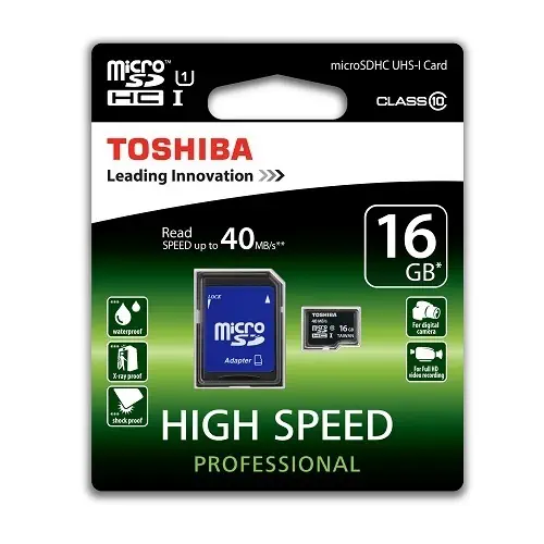 Toshiba 16 GB Micro SD (Class10 40MB/s SD Adaptör) Hafıza Kartı