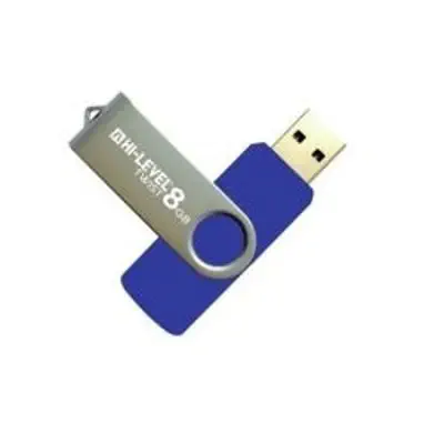 Hi-Level 8 GB USB 2.0 Twist Mavi Bellek