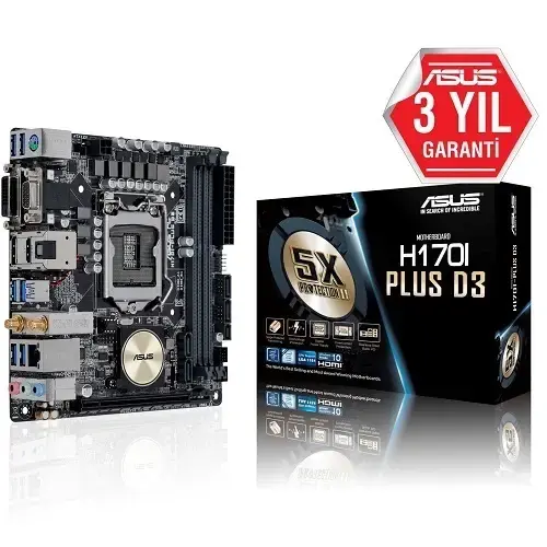 Asus H170I-PLUS D3 Intel H170 Soket 1151 DDR3 1866(O.C.)MHz Mini-ITX Anakart