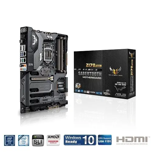 Asus Sabertooth Z170 Intel Z170 Soket 1151 DDR4 2400MHz Sata 3 M.2 USB 3.1 ATX Anakart
