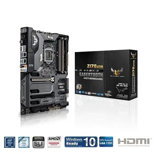 Asus Sabertooth Z170 Intel Z170 Soket 1151 DDR4 2400MHz Sata 3 M.2 USB 3.1 ATX Anakart