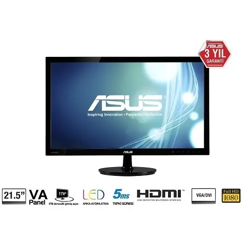 Asus VS229HA 21.5″ 5ms (Analog+DVI+HDMI) Full HD Led Monitör