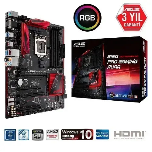 Asus B150 PRO GAMING D3 DDR3 USB3.1 16x 1151p