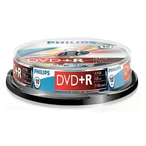 Philips DVD+R 16X 4.7GB 120MIN 10LU Cake Box