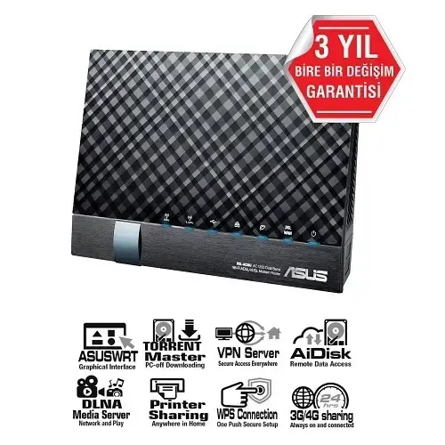 Asus DSL-AC56U 1200Mbps ADSL VDSL Kablosuz Modem