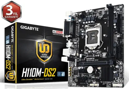 Gigabyte H110M-DS2 Intel H110 Express Soket LGA1151 DDR4 2400MHz Micro Atx Anakart
