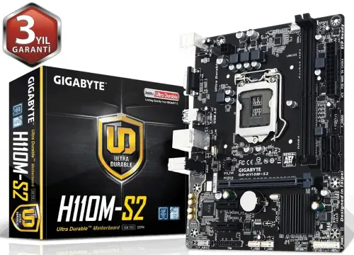 Gigabyte GA-H110M-S2 Intel H110 Soket 1151 DDR4 2400MHz Micro-ATX Anakart