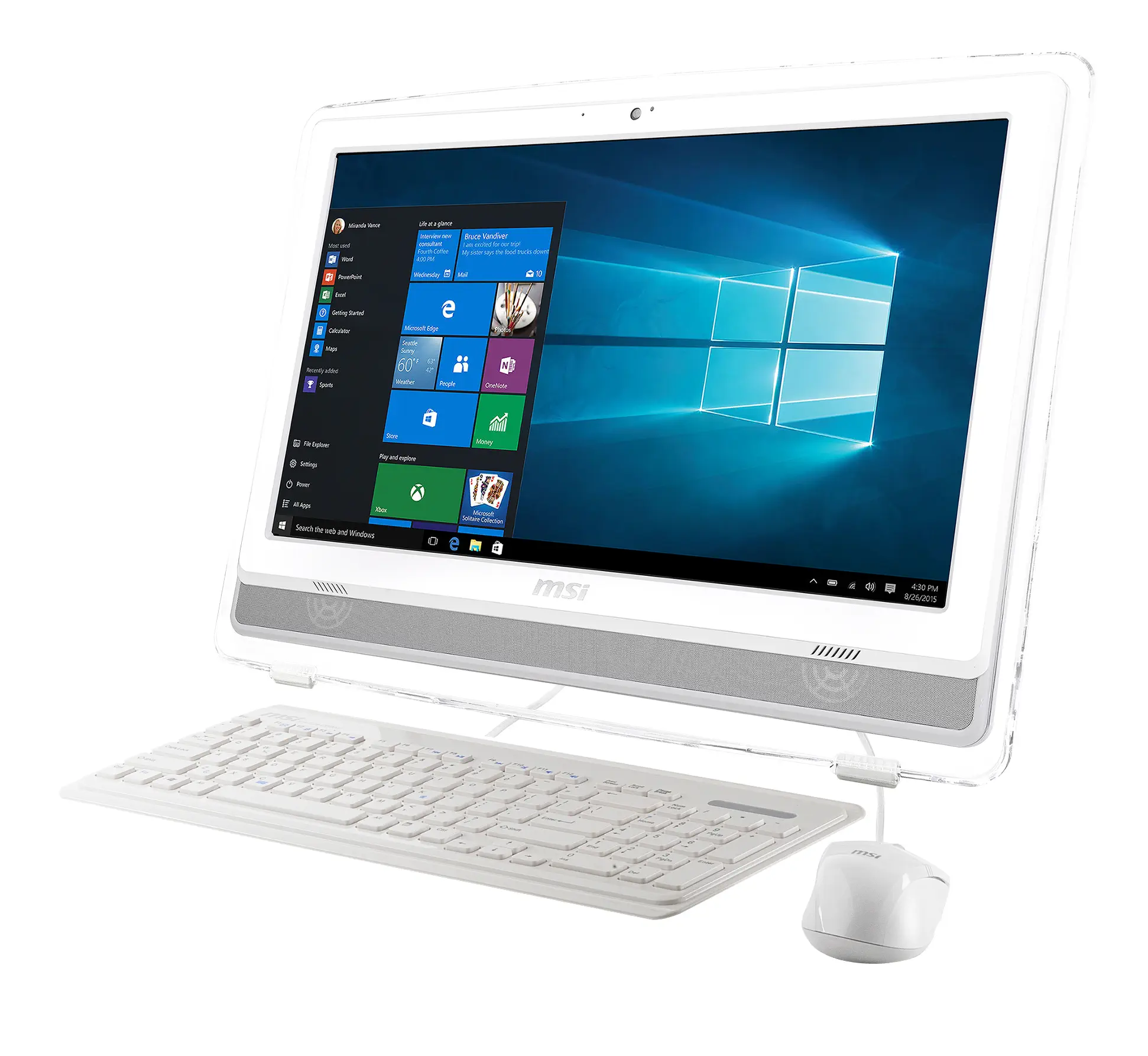 MSI PRO 20ET 6NC-007TR Intel Core i5-6400 2.7GHz/3.3GHz 4GB 1TB 2GB GT930M 19.5″ HD+ Windows 10 Beyaz Dokunmatik All In One PC