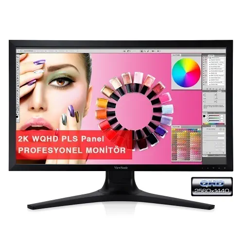 Viewsonic VP2770 27″ 2K QHD PLS 10BIT %100 sRGB DELTA<3 12ms Analog+DVI+HDMI+Display Profresyonel Ergonomik Monitör