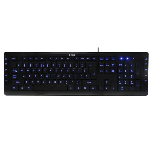 A4 Tech KD-600L Mavi LED Aydınlatmalı USB Klavye