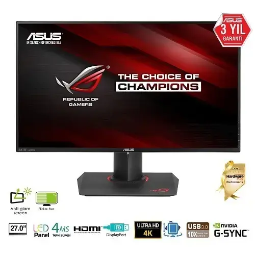 Asus ROG SWIFT PG27AQ 27″ 4K UHD G-SYNC 4ms HDMI/Display IPS Gaming (Oyuncu) Monitör