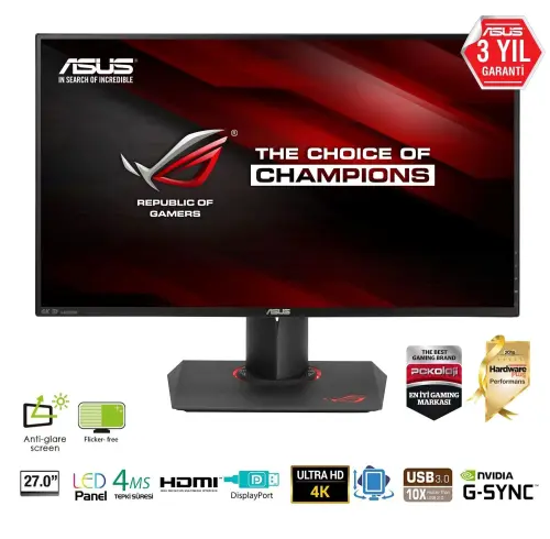 Asus ROG SWIFT PG27AQ 27″ 4K UHD G-SYNC 4ms HDMI/Display IPS Gaming (Oyuncu) Monitör