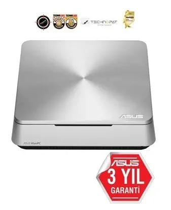 Asus VivoPC VM42-S105M Gümüş Celeron 2957U 1.4 GHz 4G 500G 3.5″ Freedos (KM YOK) 3YIL HDMI-DP-VGA-AC Wifi-BT-Speaker-VESA Mini Masaüstü Bilgisayar