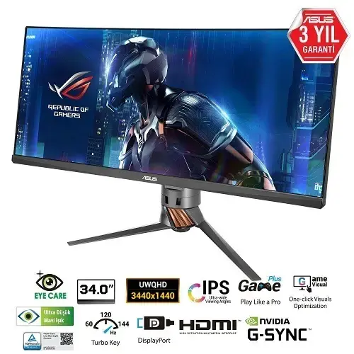 Asus PG348Q 34″ 3440x1440 5ms 3 Yıl HDMI Display 4xUSB Curved Gaming IPS Monitör