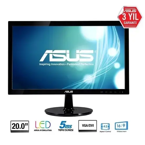 Asus VS208NR 20″ 5MS D-SUB DVI VESA Siyah LED Monitör