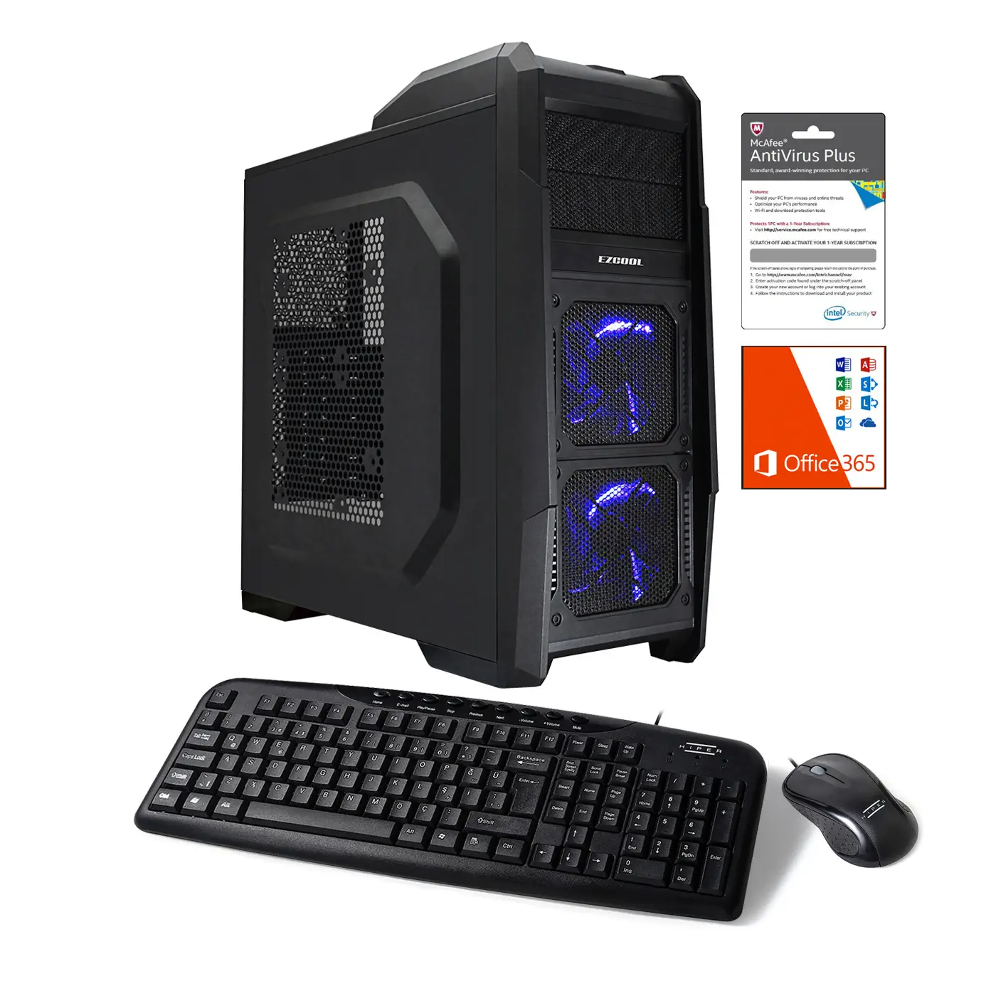 Ezcool GAMEXTRA X950-I7824VGA Intel Core i7-4790 3.6GHz/4.0GHz 8GB 2TB 4GB R7 370 256 Bit Freedos Masaüstü Bilgisayar
