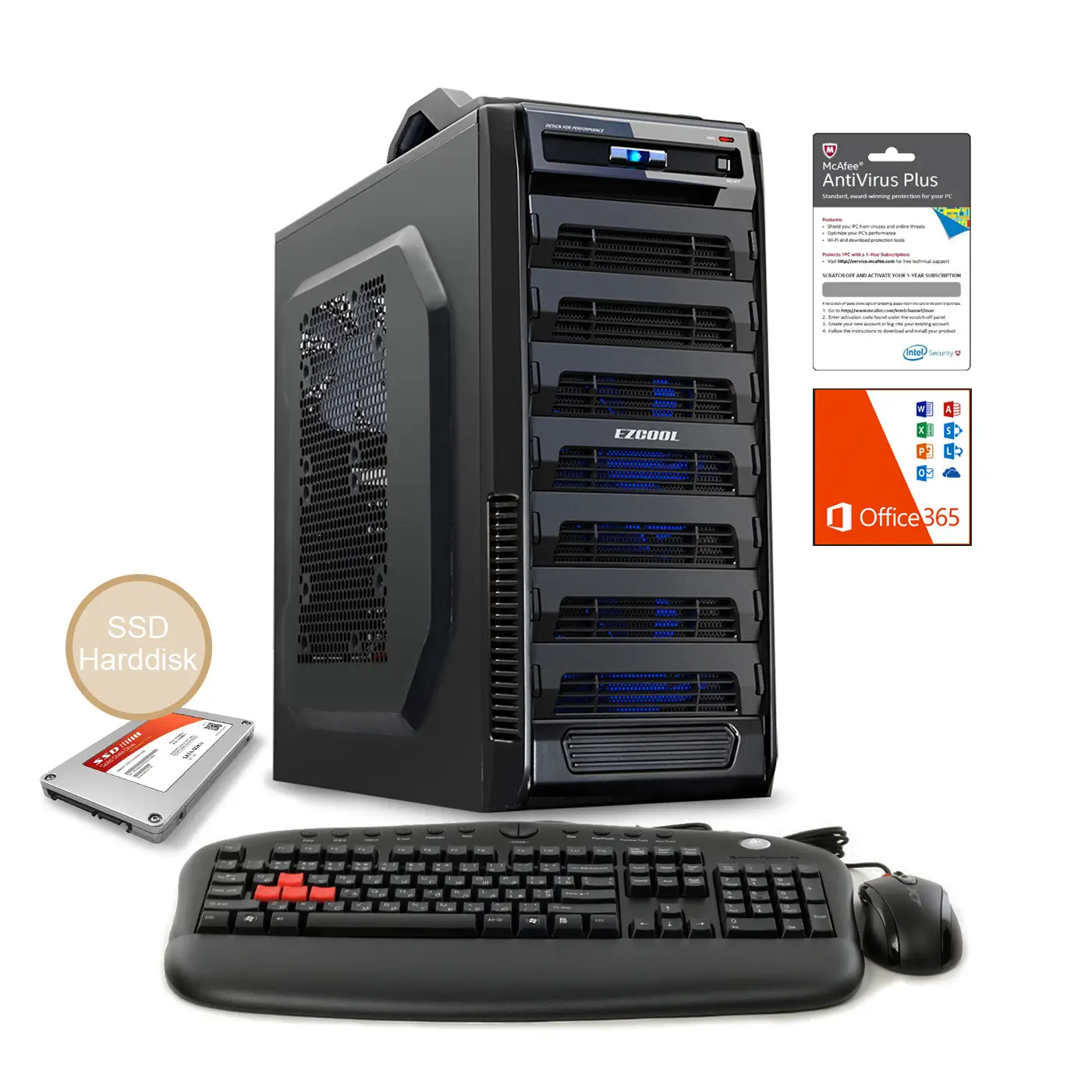 Ezcool GAMEXTRA X952-I7824GTXSSD Intel Core i7-4790 3.6GHz/4.0GHz 8GB 120GB SSD+2TB 4GB GTX960 Freedos Masaüstü Bilgisayar 