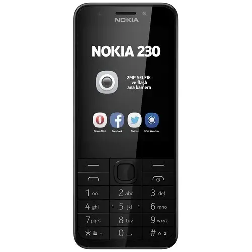 Nokia 230 Çift Sim Dark Silver Cep Telefonu (İthalatçı Firma Garantili)
