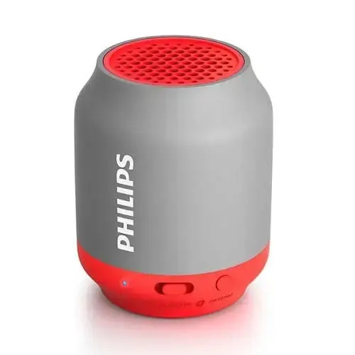 Philips BT50G/00 Taşınabilir Kablosuz Bluetooth Hoparlör Gri/Kırmızı