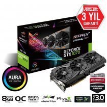 Asus STRIX Nvidia GeForce GTX 1070 OC 8GB 256Bit GDDR5 (DX12) PCI-E Gaming (Oyuncu) Ekran Kartı (STRIX-GTX1070-O8G-GAMING)