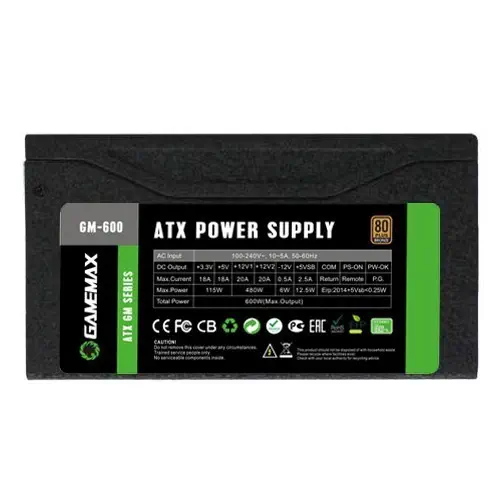 Gamemax GM-600 APFC 14CM 85+(Bronz) 600W Power Supply