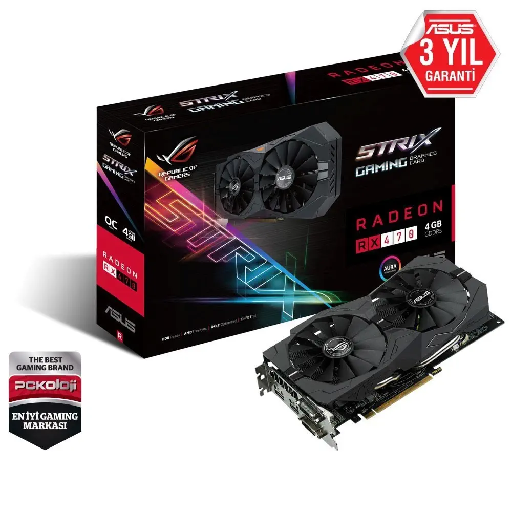 Asus RX 470 STRIX-RX470-O4G-GAMING 4 GB Gaming (Oyuncu) Ekran Kartı