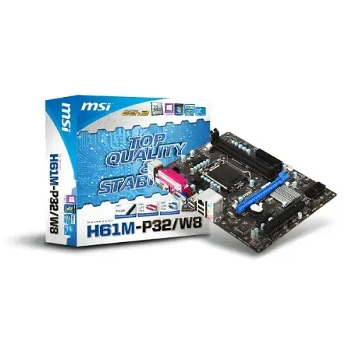MSI H61M-P32/W8 Intel H61 1600MHz DDR3 LGA1155 mATX Anakart